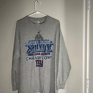 Gray Super Bowl Graphic Long Sleeve Shirt
